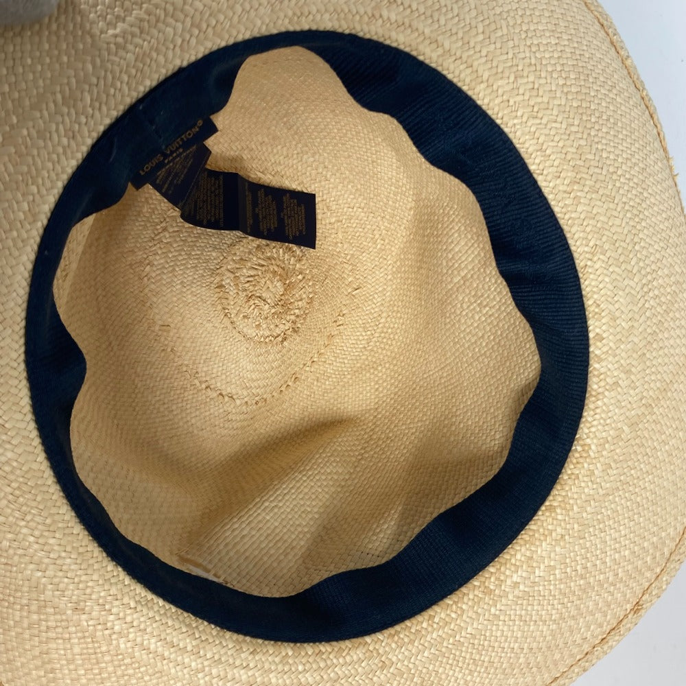 LOUIS VUITTON M7103M Monogram Straw Hat, Chapeau Summertime Style, Unisex, Beige