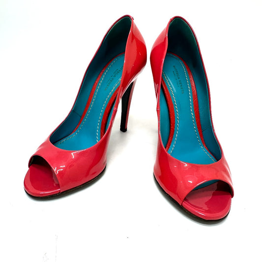 BOTTEGA VENETA open toe heel shoes pumps enamel Red 7 Used