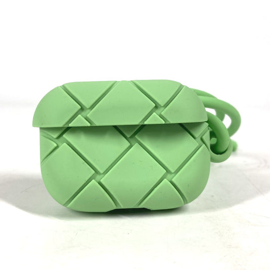 BOTTEGA VENETA エアポッズ アップル apple イントレチャート airpodsケース ストラップ付 イヤフォンケース ラバー ユニセックス グリーン - brandshop-reference