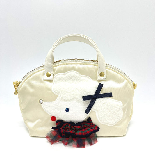 familia Bibiy x Familia Bibiy. x familiar collaboration mini bag Mini bag with poodle and ribbon design. Hand Bag Canvas White Used
