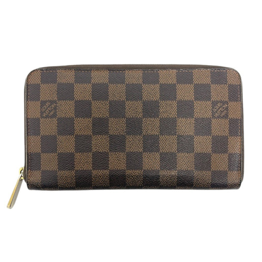LOUIS VUITTON N60003 ジッピーオーガナイザー ラウンド 長財布 ラウンドジップ 長財布 ダミエキャンバス レディース エベヌ ブラウン