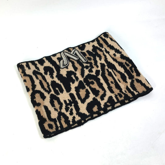 LOUIS VUITTON M74049 レオパード ヒョウ 豹柄 スヌード LVレオグラム スパンコール マフラー ウール レディース ブラウン
