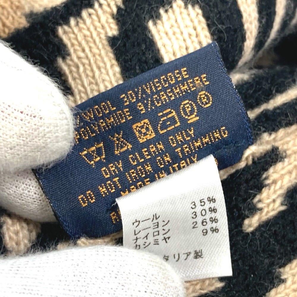 LOUIS VUITTON M74049 レオパード ヒョウ 豹柄 スヌード LVレオグラム スパンコール マフラー ウール レディース ブラウン