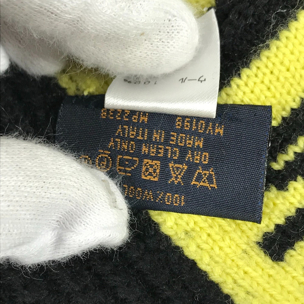 LOUIS VUITTON MP2238 スヌード ロゴ バイカラー マフラー ウール メンズ ブラック