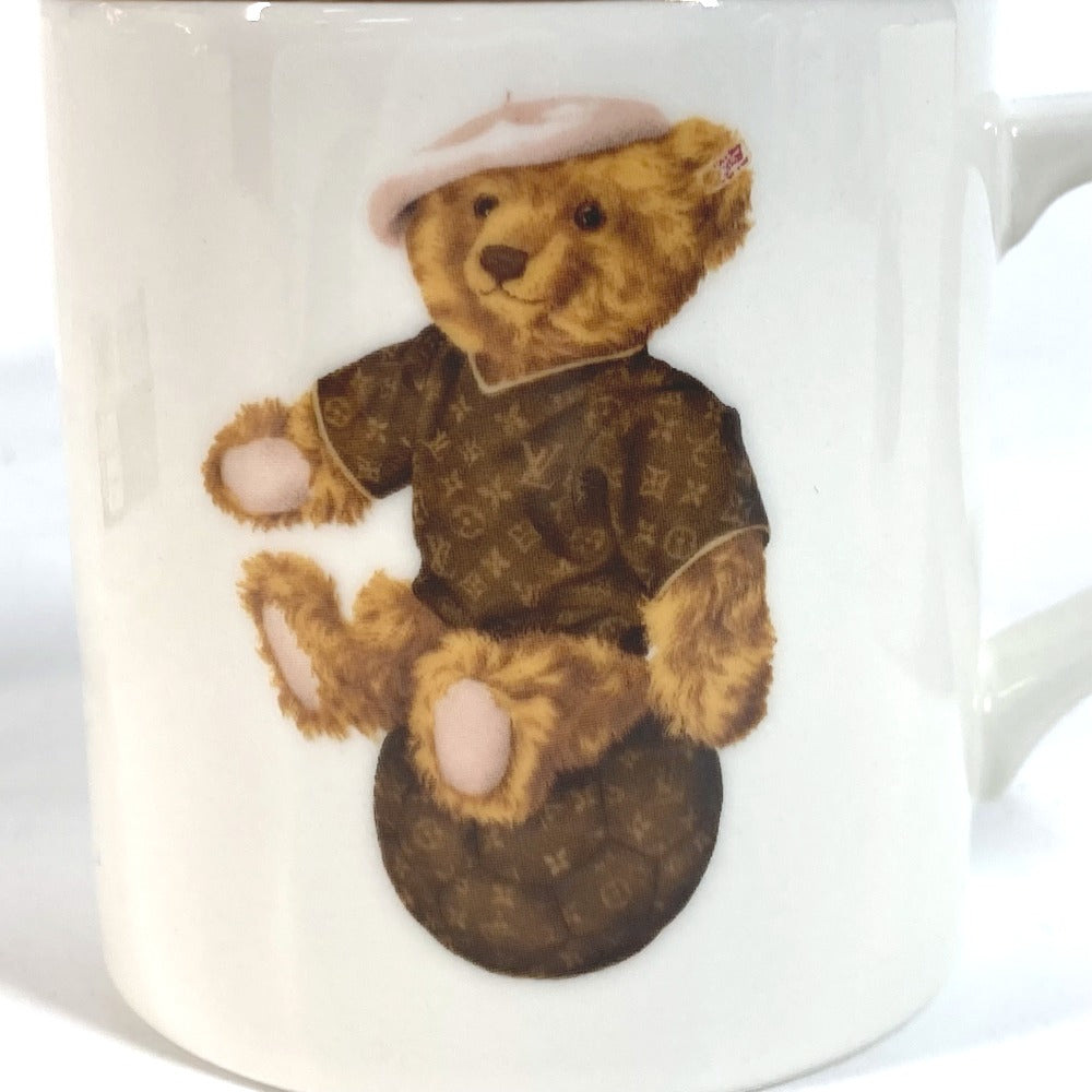 LOUIS VUITTON Teddy Bear Motif Steiff Monogram Pair Set of 2, Ceramic, Women's, White