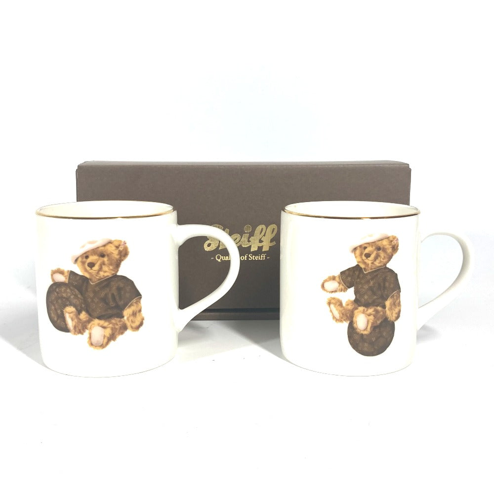LOUIS VUITTON テディベア モチーフ クマ シュタイフ Steiff モノグラム 2個セット ペア 食器 マグカップ 陶器 レディース - brandshop-reference