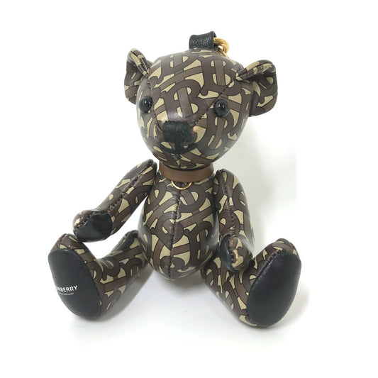 BURBERRY 総ロゴ TB トーマスベア バッグチャーム クマ ベア キーホルダー レザー レディース ブラウン