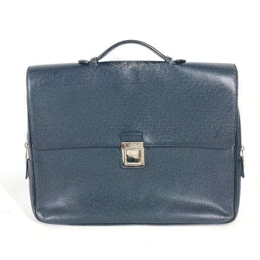LOUIS VUITTON M32640 Taiga Vasili PM Document Bag, Briefcase, Business Bag, Taiga Leather, Men's, Boreal, Dark Navy
