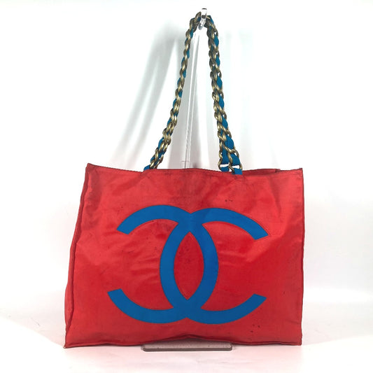 CHANEL Bicolor vintage Big Coco CC CC Mark Chain Bag Tote Bag Bag Shoulder Bag Nylon Red/blue Used