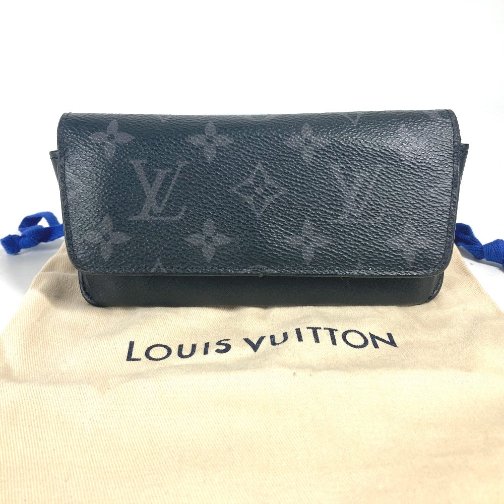 LOUIS VUITTON GI0296 モノグラムエクリプス エテュイ・リュネット ウディ アイウェア 眼鏡 サングラスケース ポーチ メガネケース モノグラムエクリプスキャンバス メンズ ブラック - brandshop-reference