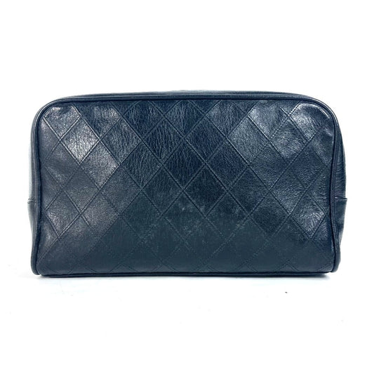CHANEL ヴィンテージ ビコローレ セカンドバッグ カバン メイクポーチ 化粧ポーチ ポーチ レザー レディース ブラック