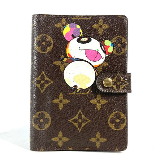 LOUIS VUITTON R20011 モノグラム パンダ アジェンダPM 村上隆コラボ 手帳カバー モノグラムキャンバス レディース ブラウン