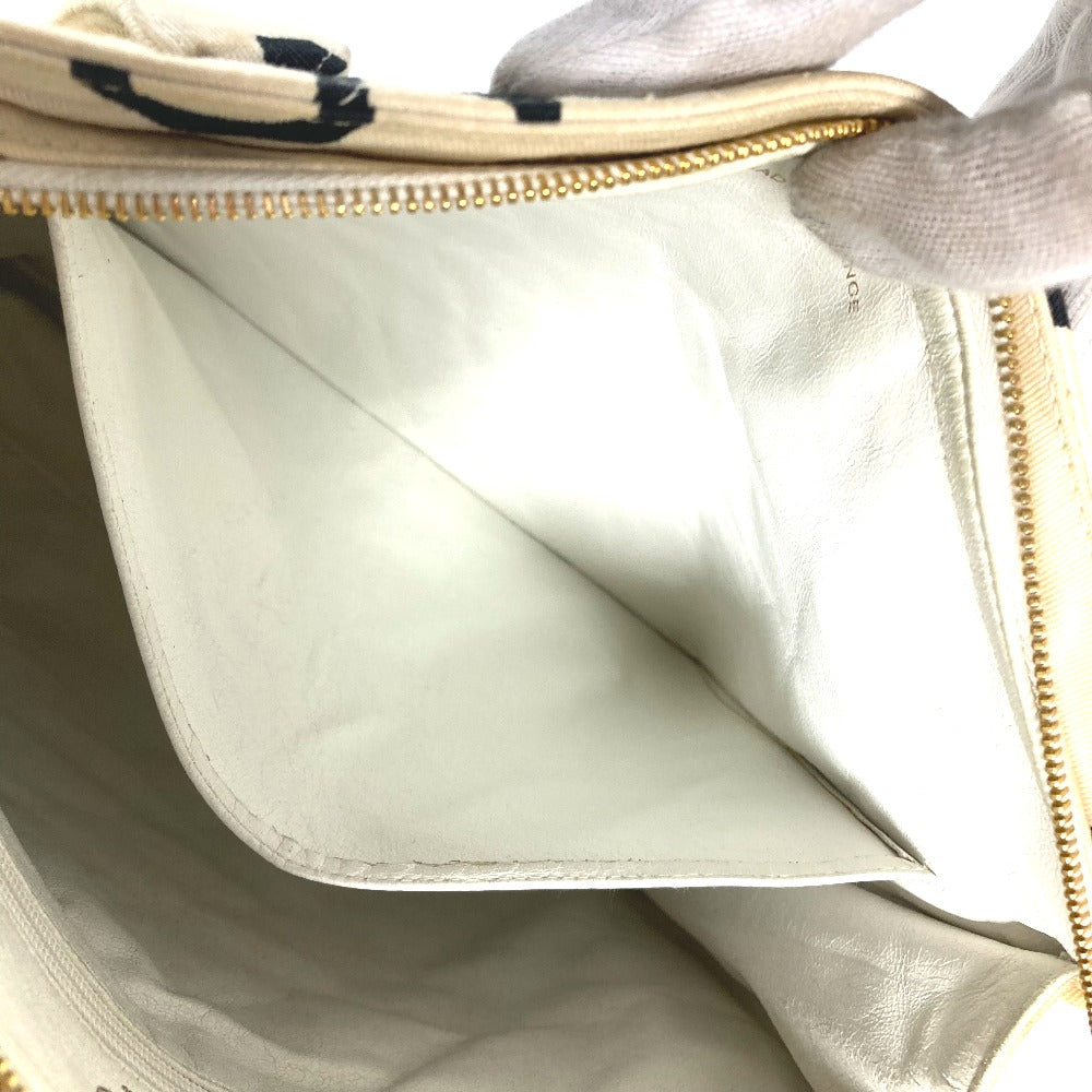 CHANEL Vintage CC Coco Mark Logo Icon Shoulder Tote Bag Canvas Women's White