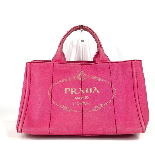 PRADA カナパ ロゴ カバン ショルダーバッグ 肩掛け トートバッグ キャンバス レディース ピンク - brandshop-reference