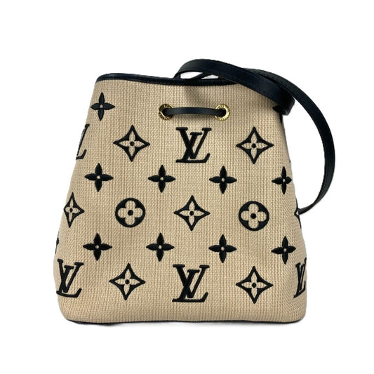 LOUIS VUITTON M23080 モノグラムバイザプール ネオノエMM カバン ショルダーバッグ 斜め掛け 巾着 ショルダーバッグ コットン レディース ノワール ブラック