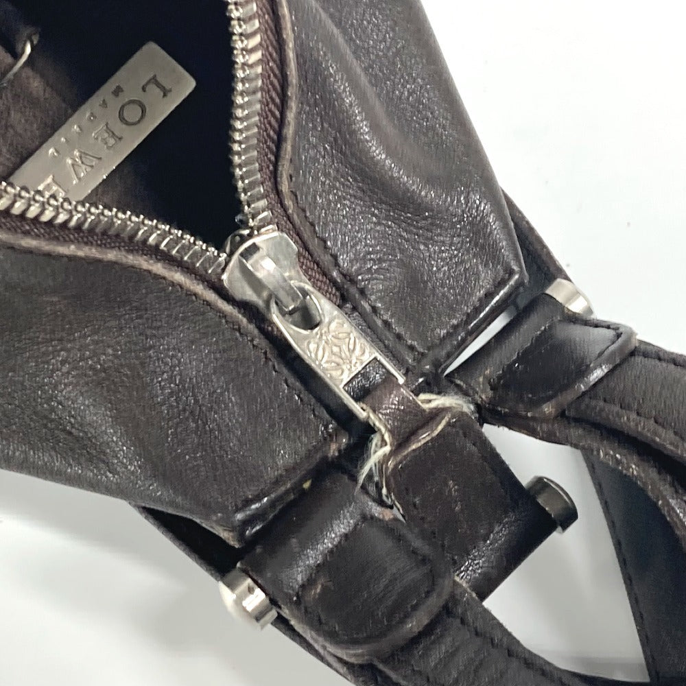 LOEWE アナグラム ロゴ アントン カバン バックパック ショルダーバッグ リュックサック レザー ユニセックス ブラウン - brandshop-reference