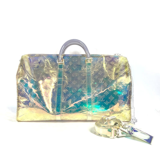 LOUIS VUITTON M53271 モノグラムプリズム キーポル・バンドリエール50 カバン 旅行バッグ ショルダーバッグ ボストンバッグ レザー ユニセックス オーロラ クリア - brandshop-reference