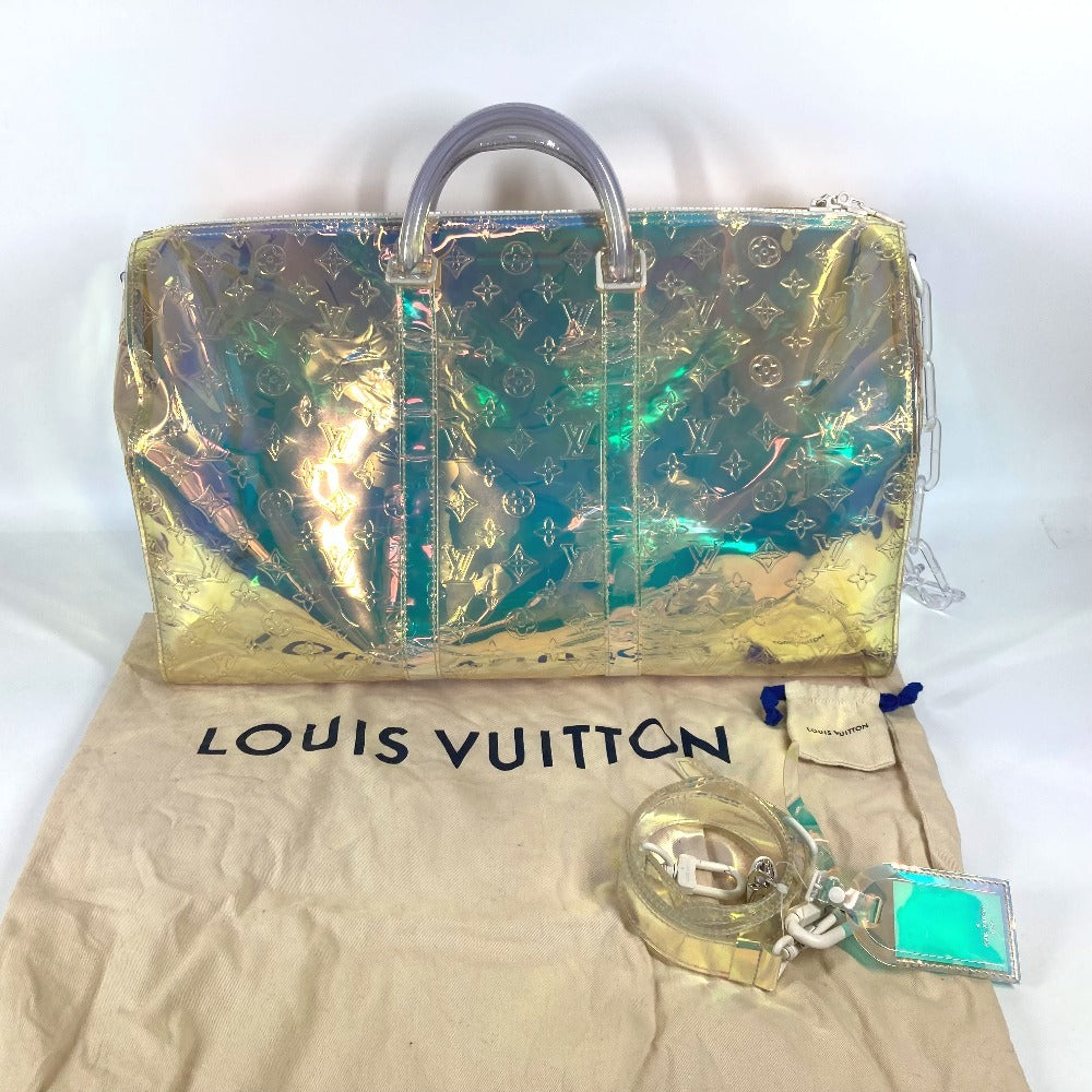 LOUIS VUITTON M53271 モノグラムプリズム キーポル・バンドリエール50 カバン 旅行バッグ ショルダーバッグ ボストンバッグ レザー ユニセックス オーロラ クリア