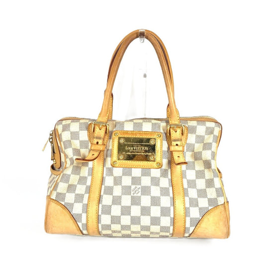 LOUIS VUITTON N52001 Damier Azur Berkeley PM Bolso Bolso Tote Bolso Lona Mujer Blanco