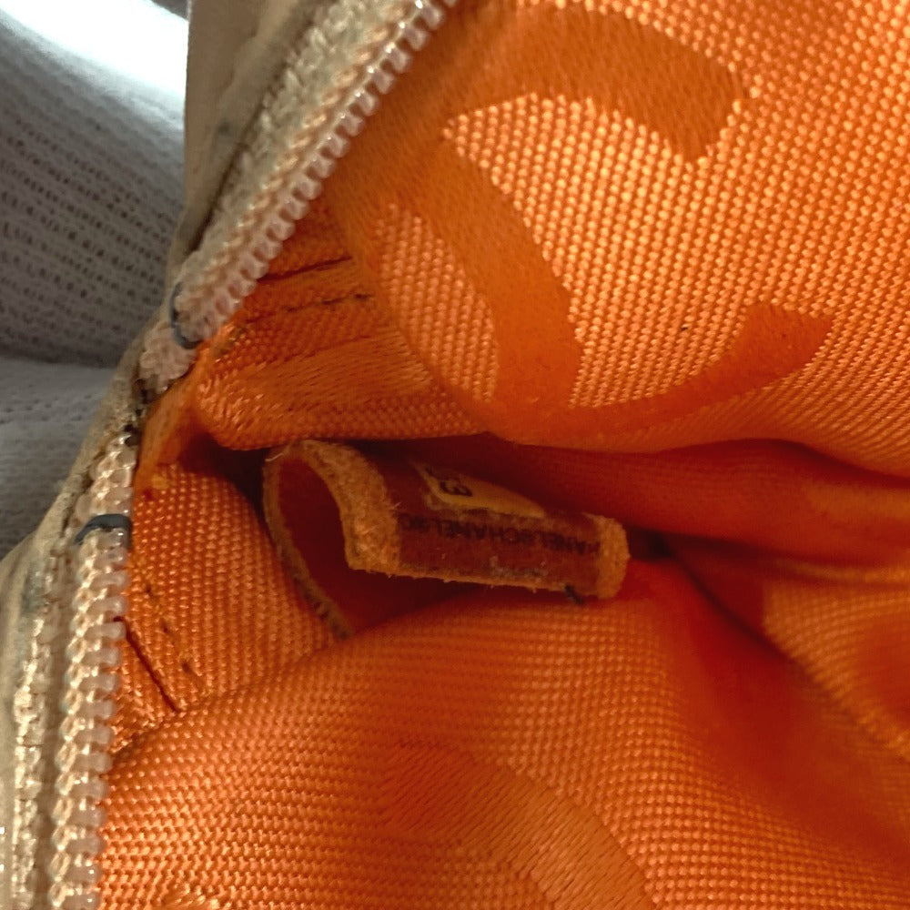 CHANEL カンボンライン CC ココマーク ロゴ メイクポーチ 化粧ポーチ ペンケース ポーチ レザー レディース ベージュ - brandshop-reference