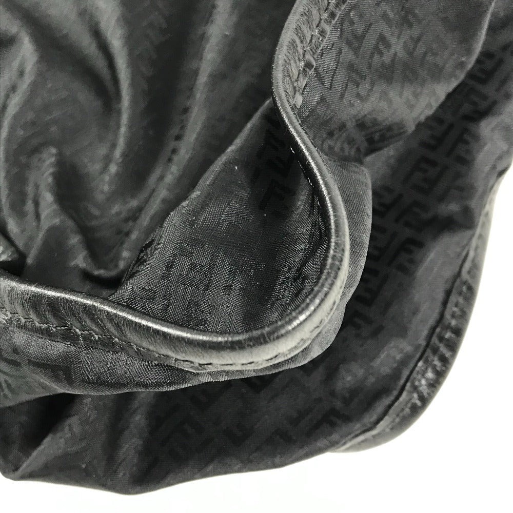 FENDI 7VA148 ズッカ ロゴ カバン 斜め掛け メッセンジャーバッグ ショルダーバッグ レザー/ナイロン レディース ブラック - brandshop-reference