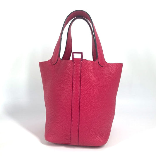 HERMES All Pink Picotin Lock PM 18, Picotin Lock PM Monochrome, Picotin PM, Picotin 18, Picotin Handbag, Taurillon Clemence Leather, Women's, Rose Mexico Pink