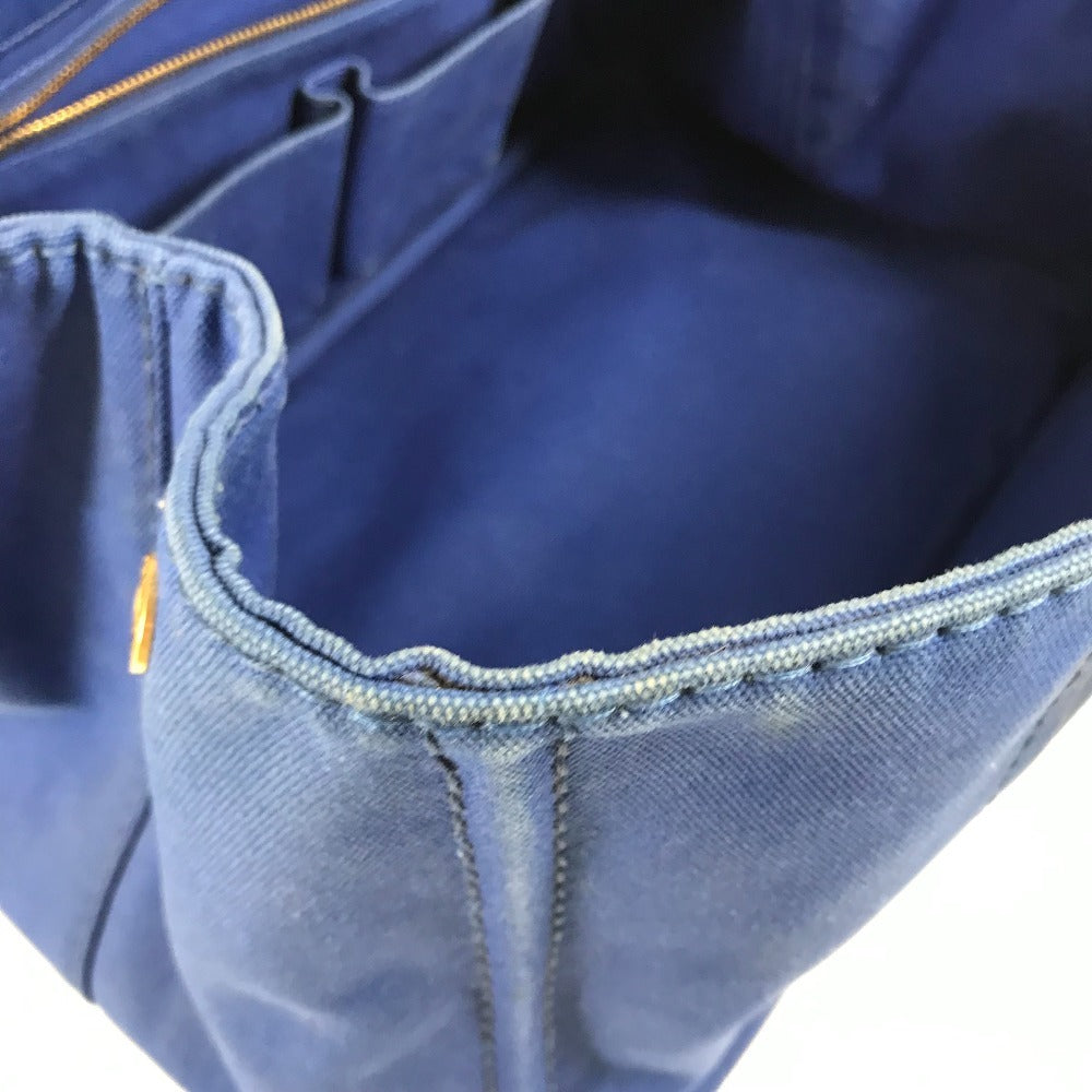 PRADA カナパ L ハンドバッグ カバン トートバッグ キャンバス ユニセックス ブルー - brandshop-reference