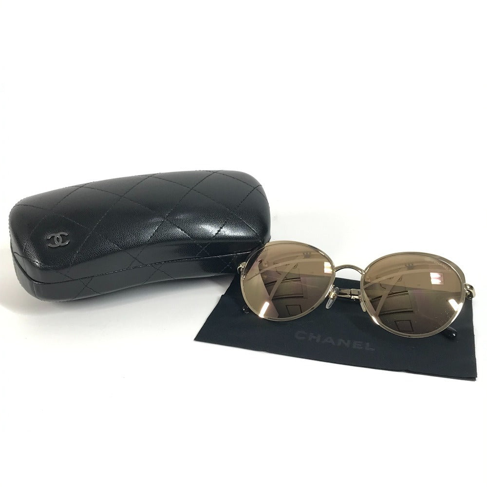 CHANEL 4206 Mirror Lens CC Logo Here Mark Glasses Eyewear Glasses Sunglasses Metal Ladies Gold