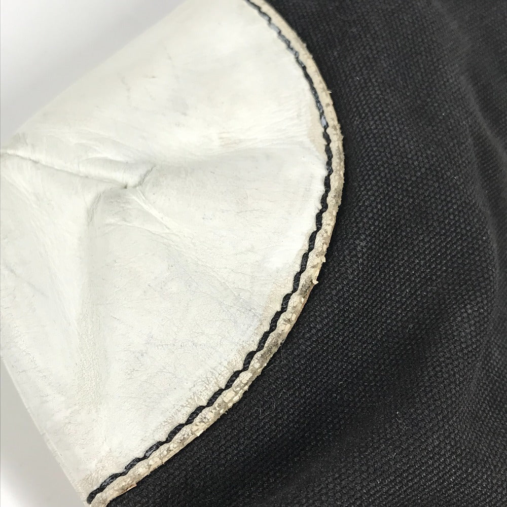 CHANEL CC ココマーク バイカラー 肩掛け トートバッグ Wチェーンバッグ ショルダーバッグ レザー/キャンバス レディース ブラック