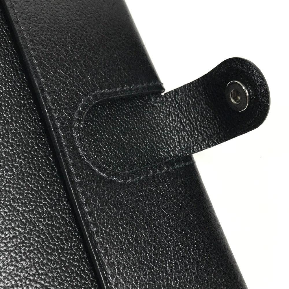 HERMES 로고 R.M.S 여권 커버 문구 여권 케이스 송아지 가죽 남여 공용 블랙