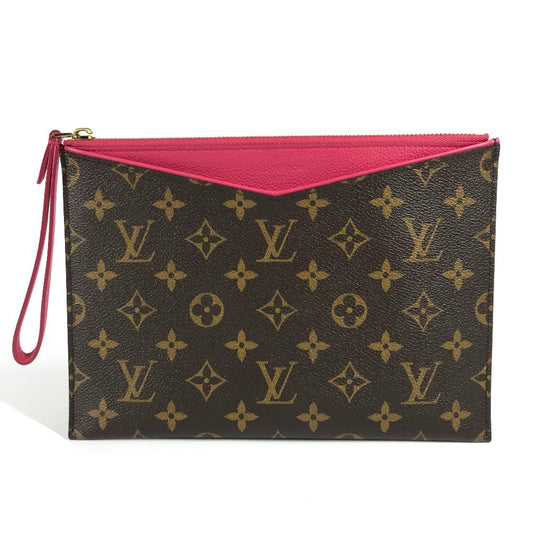 LOUIS VUITTON M60677 Monogram Pochette Pallas Pouch Bag Second Bag with Strap Clutch Bag Monogram Canvas Women's Rose Pink