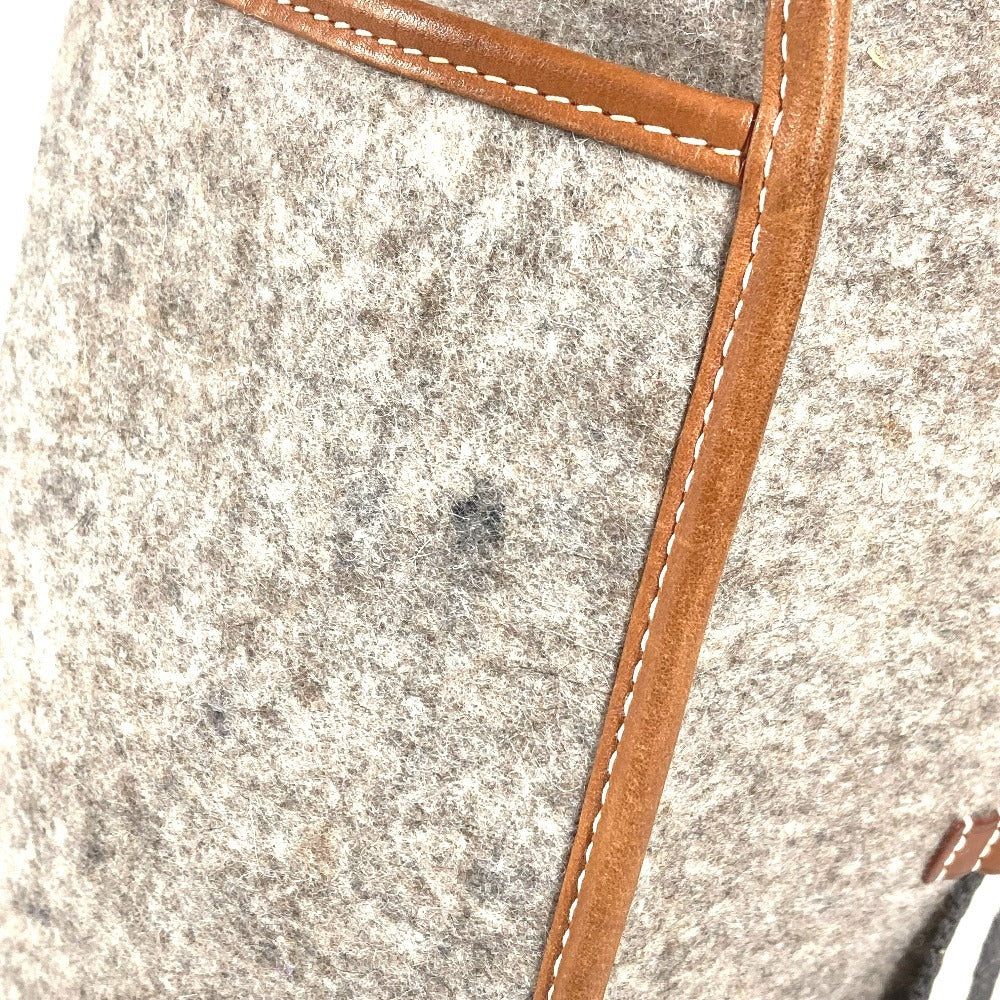 HERMES Camille Shoulder Bag Shoulder Tote Bag Felt Unisex Gray