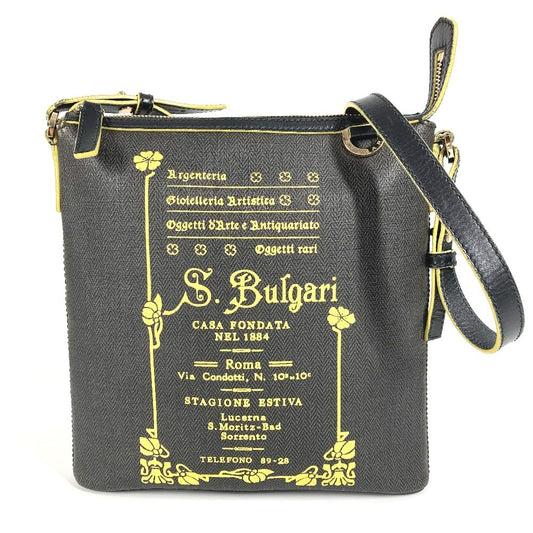 Bvlgari Collezione S.Bulgari Logo Bag Crossbody Pochette Bahu Beg PVC/Kulit Unisex Grey