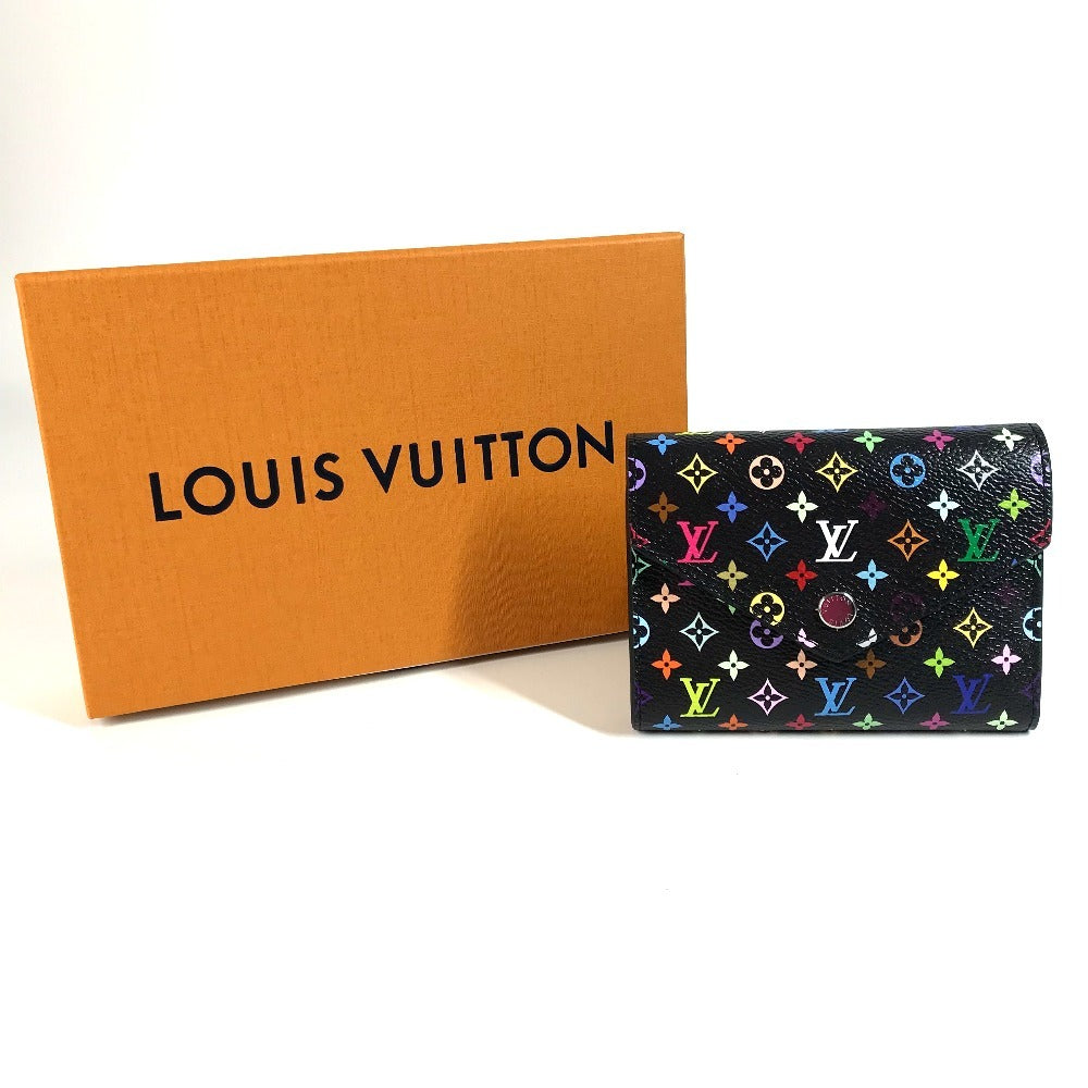 LOUIS VUITTON M14163 モノグラムマルチカラー 村上隆 LV×TM ポルトフォイユ・ヴィクトリーヌ コンパクトウォレット 財布 3つ折り財布 モノグラムマルチカラーキャンバス ユニセックス ノワール ブラック