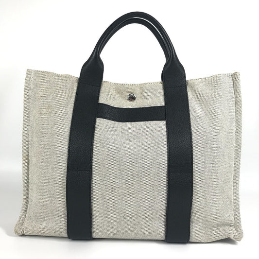 HERMES Sac Ané MM Tote Bag, Handbag, Toile H, Unisex, Black