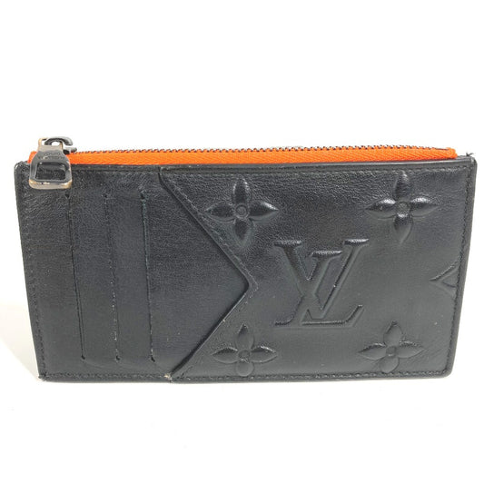 Louis vuitton m80827 virgil abloh monogram meterai duit syiling pemegang duit syiling duit syiling duit syiling kulit unisex hitam