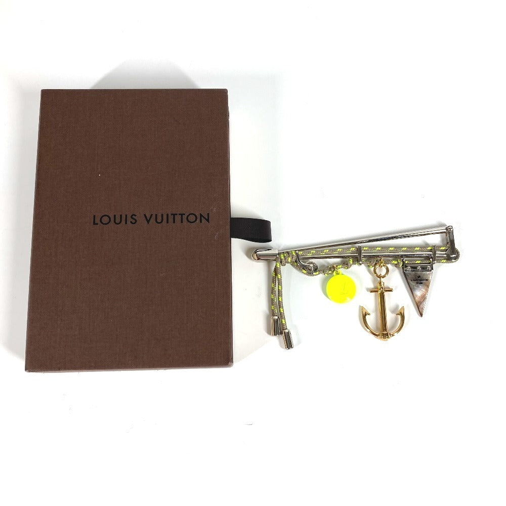 LOUIS VUITTON Rope LV Logo Pin Brooch, Metal, Unisex, Silver