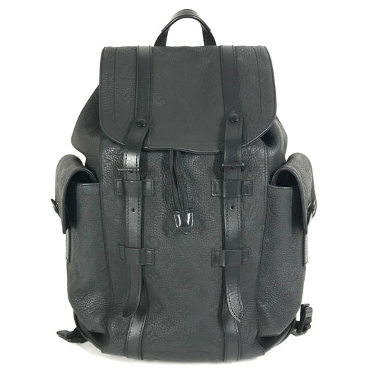 LOUIS VUITTON M55699 Taurillon Monogram Christopher MM Christopher MM Bag Backpack Rucksack Taurillon Leather Unisex Noir Black