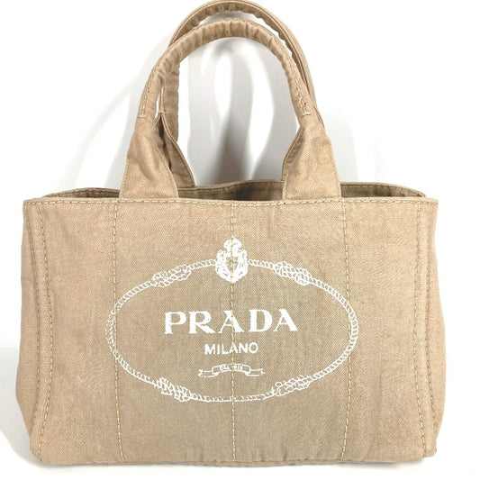 Prada B1877b Canapa Bag Tote Bag Bahu Bahu Beg Handbag Canvas Unisex Beige