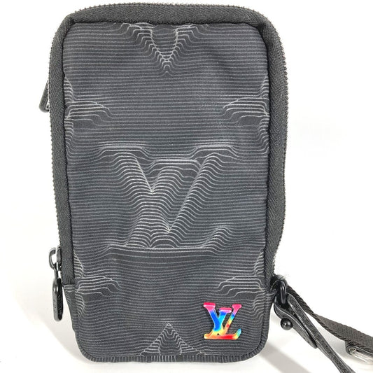 LOUIS VUITTON M80141 모노그램 3D 모노그램 더블 폰파우치 백 파우치 크로스바디 포셰트 숄더백 나일론 남여 블랙