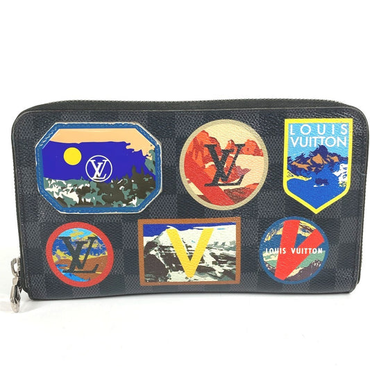 Louis Vuitton N60153 Damier Graphite Lv Alps Patch Zippy Organizer Nm Long Wallet Round Zipper Long Wallet Damier Graphite Canvas Unisex Black