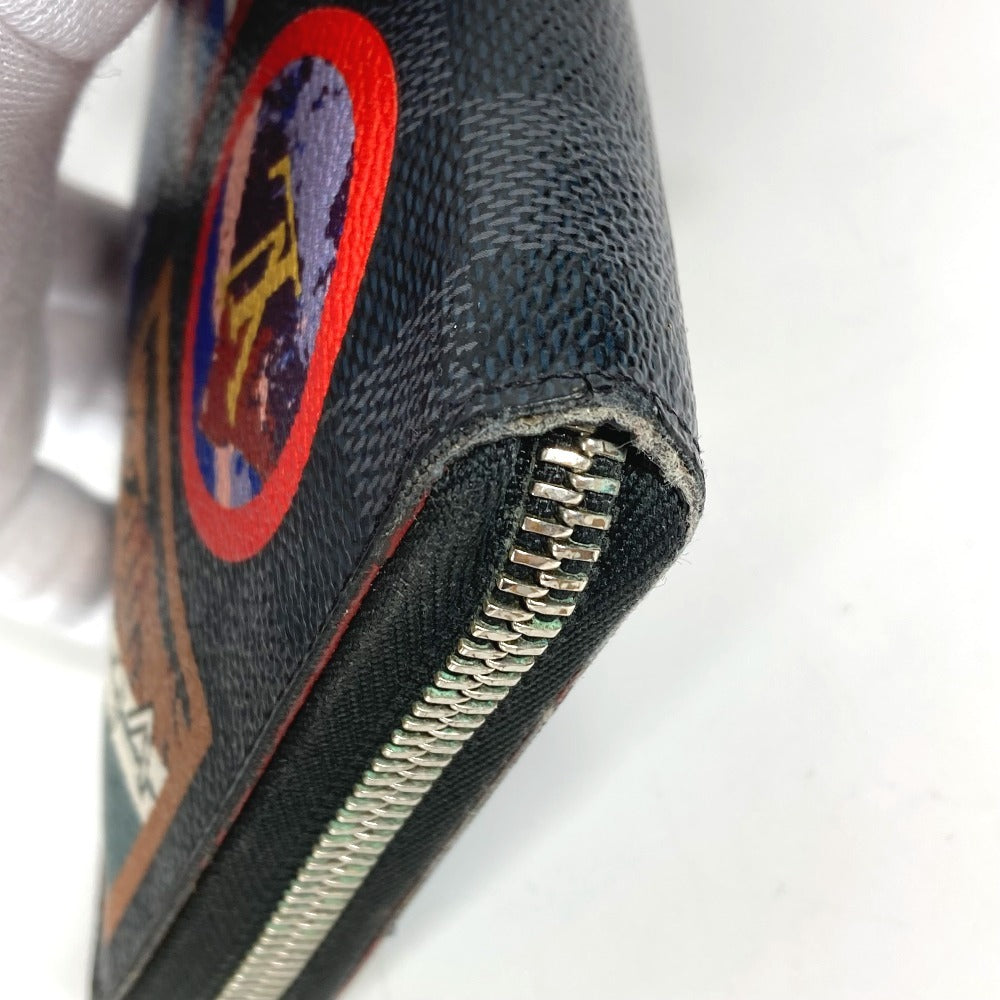 LOUIS VUITTON N60153 Damier Graphite LV Alps Patch Zippy Organizer NM Cartera larga Cremallera redonda Cartera larga Lona Damier Graphite Unisex Negro