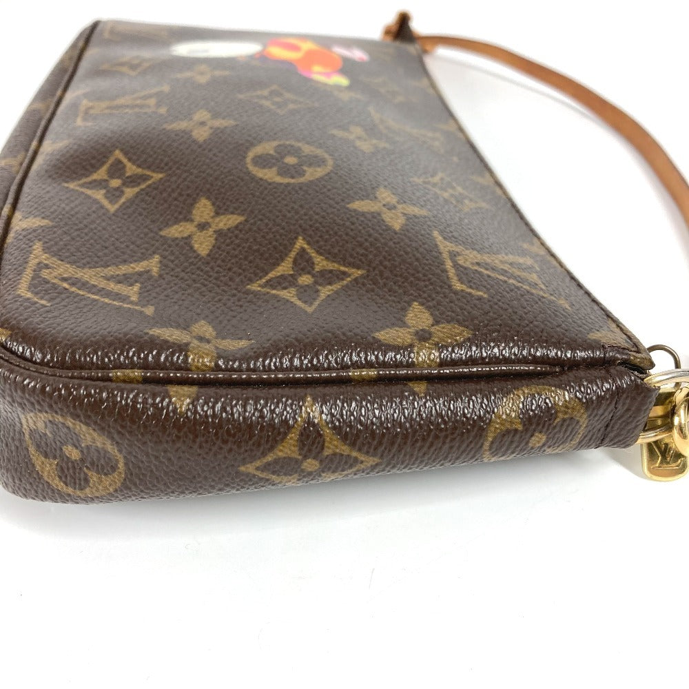 LOUIS VUITTON M51981 Monogram Panda Takashi Murakami Pochette Bolsa de accesorios Bolsa de accesorios Bolso Bolso de hombro Monogram Canvas Mujer Marrón