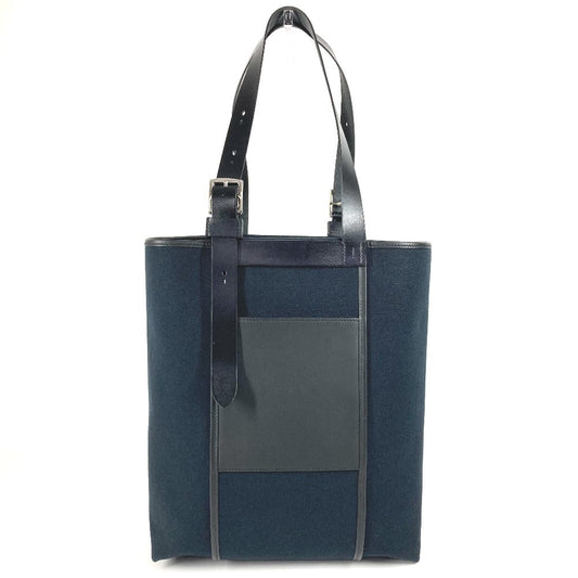 Hermes Etriviere Pocket 27 Bag Tote Bag Bahu Tote Vertikal Beg Totung Kanvas Uniseks Hitam