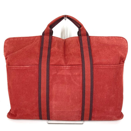 Hermes Four Toe Porte de Cuman Bag Tote Bag Bas Business Bag Canvas Unisex Wain Merah