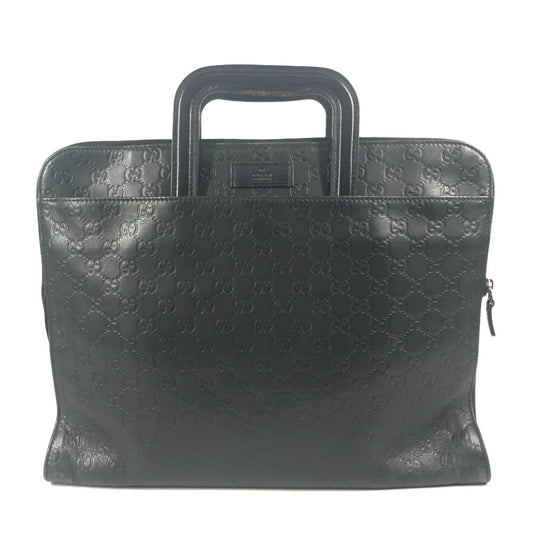 GUCCI 152604 Handbag, Document Bag, Guccissima GG Logo Business Bag, Tote Bag, Briefcase, Shimmer Leather, Men's, Black