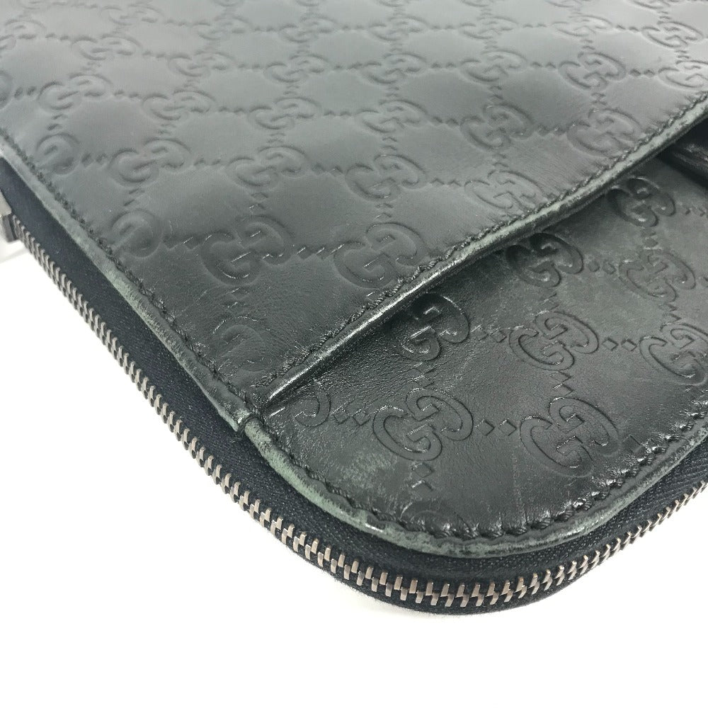 GUCCI 152604 Handbag, Document Bag, Guccissima GG Logo Business Bag, Tote Bag, Briefcase, Shimmer Leather, Men's, Black