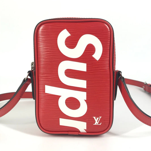 LOUIS VUITTON M53434 Epi Supreme Collaboration Danube PPM Bag, Crossbody Pochette Shoulder Bag, Epi Leather, Unisex, Red