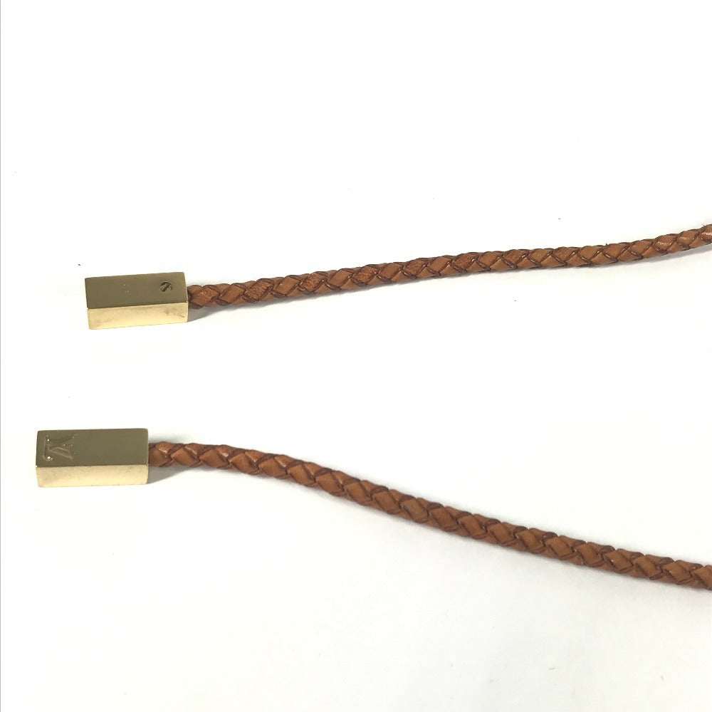 LOUIS VUITTON M67302 Santur VVN Tresse Braided Leather Belt, Women's, Brown
