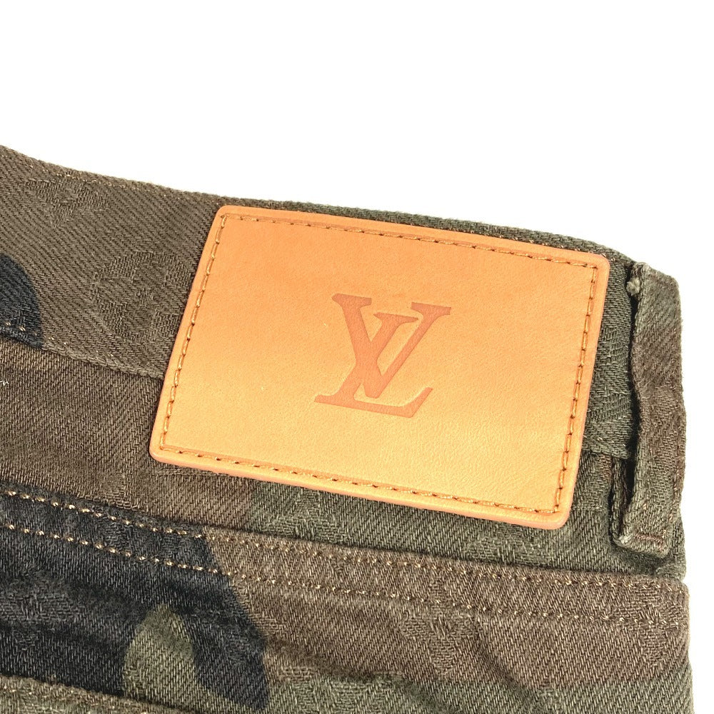 LOUIS VUITTON Unknown SUPREME Camouflage Denim Trucker Pants Apparel Long Cargo Pants Denim Cotton Men's Green